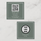Beruflicher QR-Code - Scannermodus grün Quadratische Visitenkarte (Vorne/Hinten)