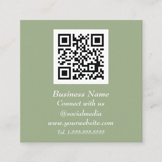 Beruflicher QR Code Scannermodus Grün Quadratische Visitenkarte (Vorderseite)
