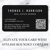 Beruflicher QR-Code schwarz Visitenkarte