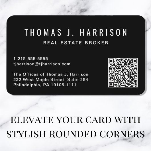 Beruflicher QR-Code schwarz Visitenkarte
