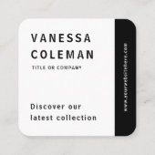 Beruflicher Qr-Code Schwarz-Weiß-Social Media Quadratische Visitenkarte (Vorderseite)