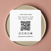 Beruflicher Qr-Code Schwarz-Weiß-Social Media Quadratische Visitenkarte