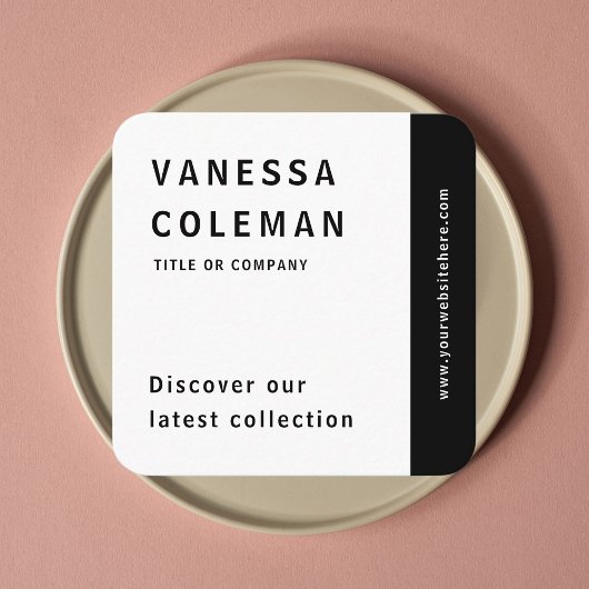 Beruflicher Qr-Code Schwarz-Weiß-Social Media Quadratische Visitenkarte