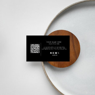 Beruflicher QR-Code Schwarz-Weiß-Visitenkarte Visitenkarte