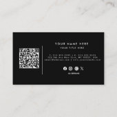 Beruflicher QR-Code Schwarz-Weiß-Visitenkarte Visitenkarte (Rückseite)