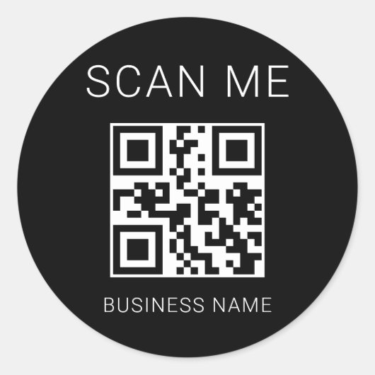 Beruflicher QR-Code, schwarzes benutzerdefiniertes Runder Aufkleber (Vorderseite)