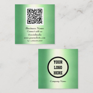 Beruflicher QR-Code Smarald Green Metallic Quadratische Visitenkarte
