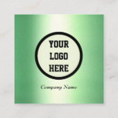 Beruflicher QR-Code Smarald Green Metallic Quadratische Visitenkarte (Rückseite)