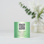 Beruflicher QR-Code Smarald Green Metallic Quadratische Visitenkarte (Stehend Vorderseite)