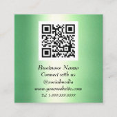 Beruflicher QR-Code Smarald Green Metallic Quadratische Visitenkarte (Vorderseite)