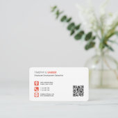 Beruflicher QR-Code Social Media Network orange B Visitenkarte (Stehend Vorderseite)