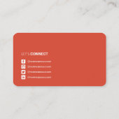 Beruflicher QR-Code Social Media Network orange B Visitenkarte (Rückseite)