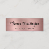 Beruflicher QR-Code Stilvolle Script-Rose Gold Mini Visitenkarte (Vorderseite)