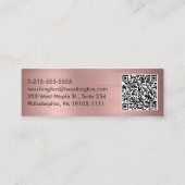 Beruflicher QR-Code Stilvolle Script-Rose Gold Mini Visitenkarte (Rückseite)