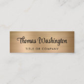 Beruflicher QR Code Stilvolles Script Gold Mini Visitenkarte (Vorderseite)