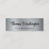 Beruflicher QR-Code Stilvolles Script Silver Mini Visitenkarte (Vorderseite)