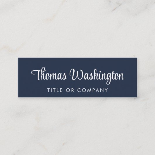 Beruflicher QR-Code Stilvolles Skript Blau Mini Visitenkarte (Vorderseite)