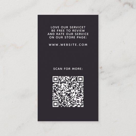 Beruflicher QR-Code Vielen Dank Visitenkarte (Rückseite)