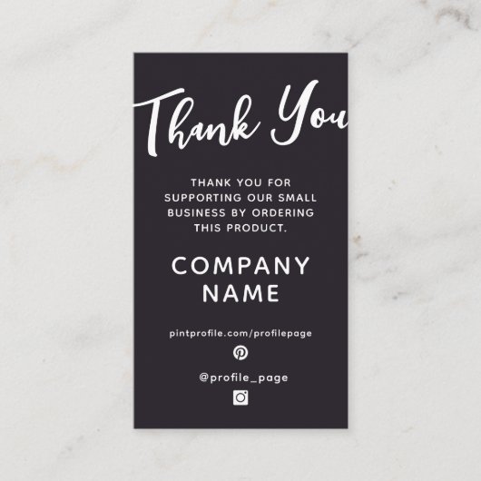 Beruflicher QR-Code Vielen Dank Visitenkarte (Vorderseite)