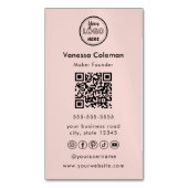Beruflicher Qr-Minimalcode Rosa Visitenkarte Magnetische Visitenkarte (Vorderseite Vertikal)