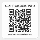Beruflicher QR-Strichcode Quadratischer Aufkleber (Vorderseite)
