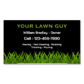Beruflicher Rasenservice für Schwarz und Grün Magnetische Visitenkarte (Vorderseite)