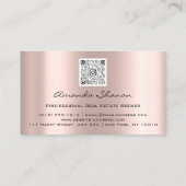 Beruflicher Real Anwesen Broker Agent Rose QR-Code Visitenkarte (Rückseite)