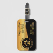 Beruflicher Realtor - Schwarz & Gold Gepäckanhänger (Vorderseite Vertikal)