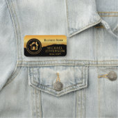 Beruflicher Realtor-Stil - Schwarz und Gold Namensschild (Beispiel)