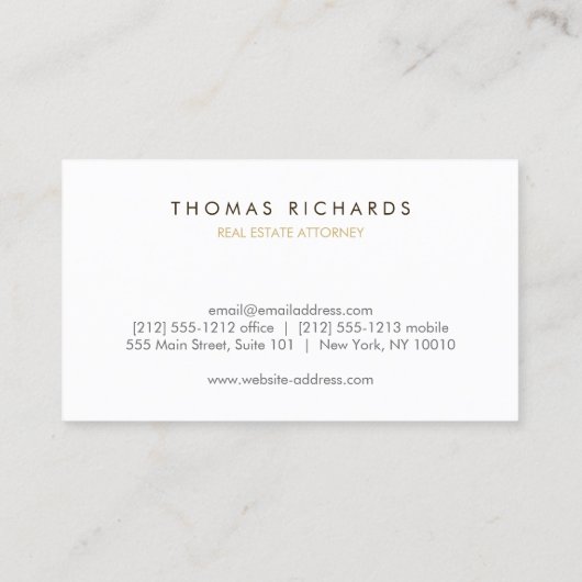 Beruflicher Rechtsanwalt, Anwaltskartine II Visitenkarte (Rückseite)