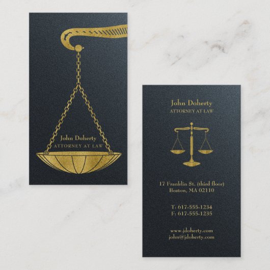 Beruflicher Rechtsanwalt | Golden Visitenkarte (Vorne/Hinten)