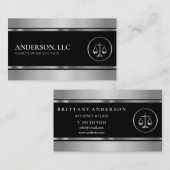 Beruflicher Rechtsanwalt in Black & Silver Scale Visitenkarte (Vorne/Hinten)