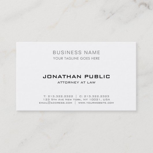 Beruflicher Rechtsanwalt, modern und elegant Visitenkarte (Vorderseite)