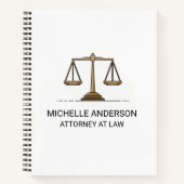 Beruflicher Rechtsanwalt Schwarz und Weiß Notizblock (Vorderseite)