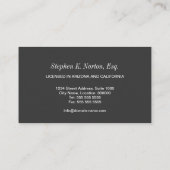 Beruflicher Rechtsanwalt Visitenkarte (Rückseite)