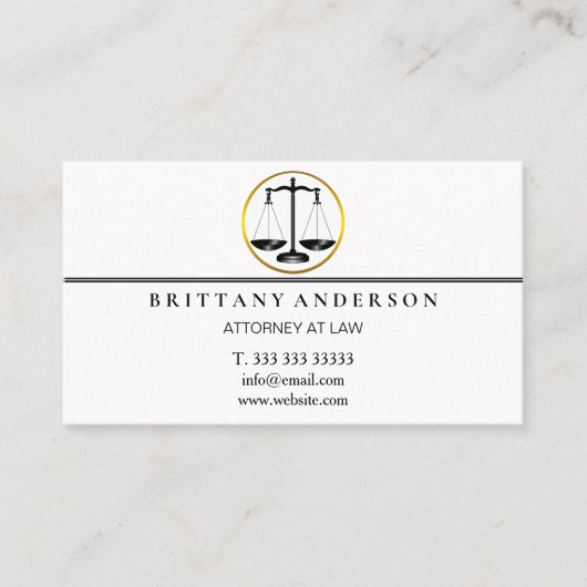 Beruflicher Rechtsanwalt Visitenkarte (Vorderseite)