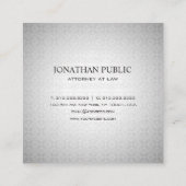 Beruflicher Rechtsanwalts-Rechtsanwalt-eleganter Quadratische Visitenkarte (Rückseite)