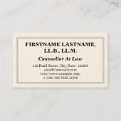 Beruflicher Rechtsberater Visitenkarte (Vorderseite)