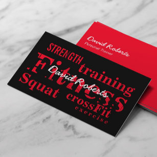 Beruflicher Red Fitness Words Personal Trainer Visitenkarte