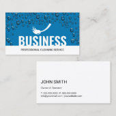 Beruflicher Reinigungsservice Blaue Wassertropfen Visitenkarte (Vorne/Hinten)