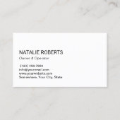 Beruflicher Reinigungsservice Blaues Haus Visitenkarte (Rückseite)