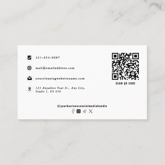 Beruflicher Reinigungsservice Einfache Monogramm-L Visitenkarte (Rückseite)