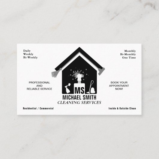 Beruflicher Reinigungsservice Einfache Monogramm-L Visitenkarte (Vorderseite)