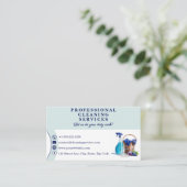 Beruflicher Reinigungsservice mit Slogan Visitenkarte (Stehend Vorderseite)
