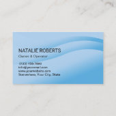 Beruflicher Reinigungsservice Moderne blaue Kurven Visitenkarte (Rückseite)