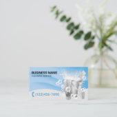 Beruflicher Reinigungsservice Moderne blaue Kurven Visitenkarte (Stehend Vorderseite)