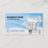 Beruflicher Reinigungsservice Moderne blaue Kurven Visitenkarte (Vorderseite)
