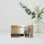 Beruflicher Reinigungsservice Modernes Black & Gol Visitenkarte (Stehend Vorderseite)