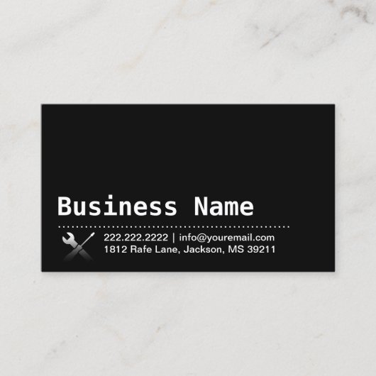 Beruflicher Reparatur-Heimwerker-schlichtes Visitenkarte (Vorderseite)