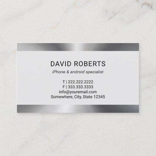 Beruflicher Reparaturservice für Mobiltelefone Visitenkarte (Rückseite)